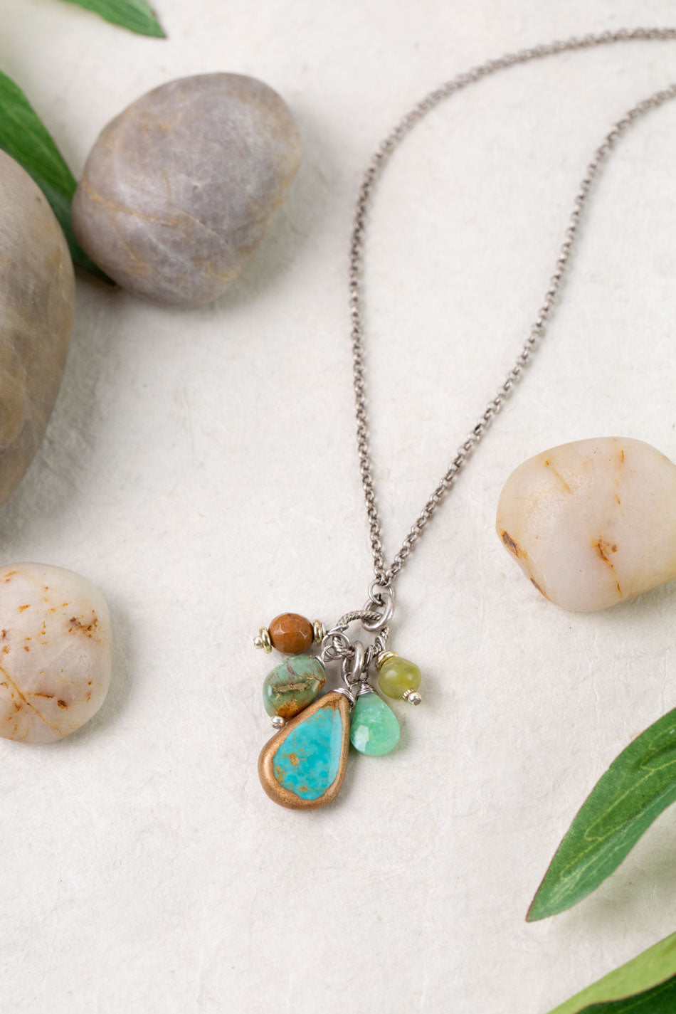 Remedy 17.5-19.5" Jade, Peruvian Opal Simple Necklace