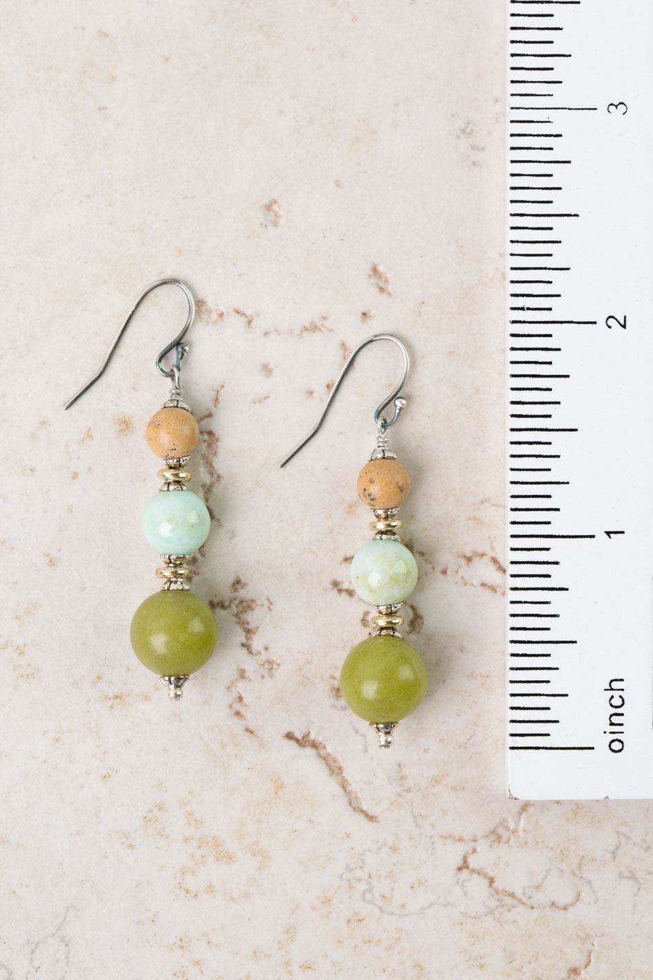 Remedy Jasper, Amazonite Simple Earrings