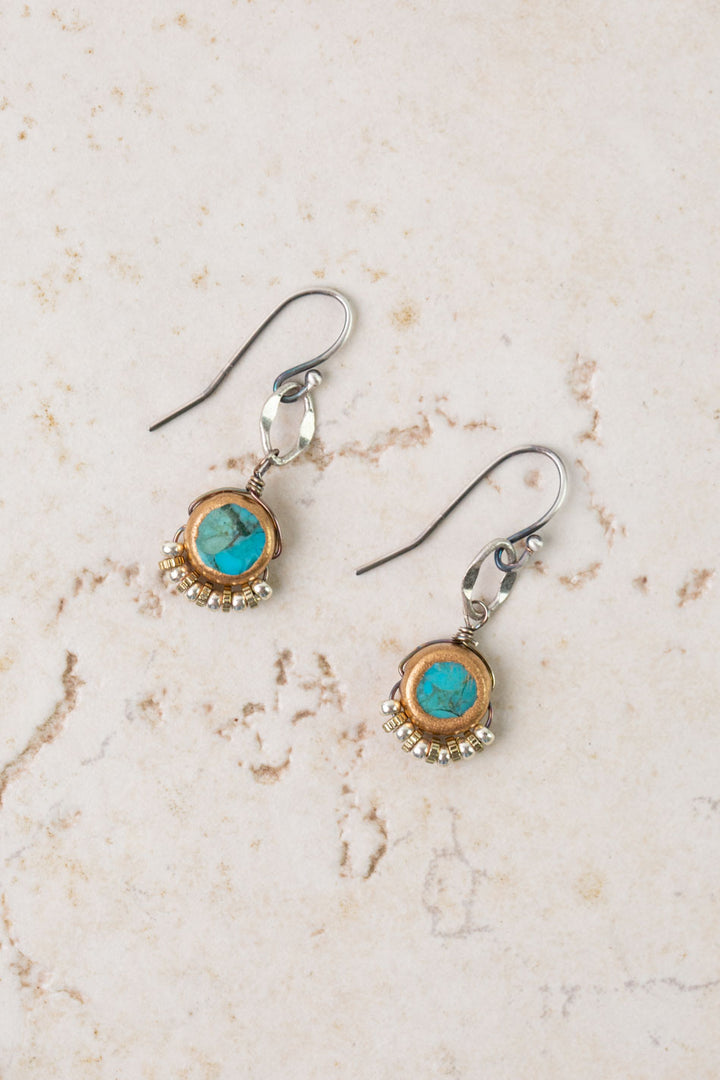 Remedy Turquoise Circle Bezel Simple Earrings
