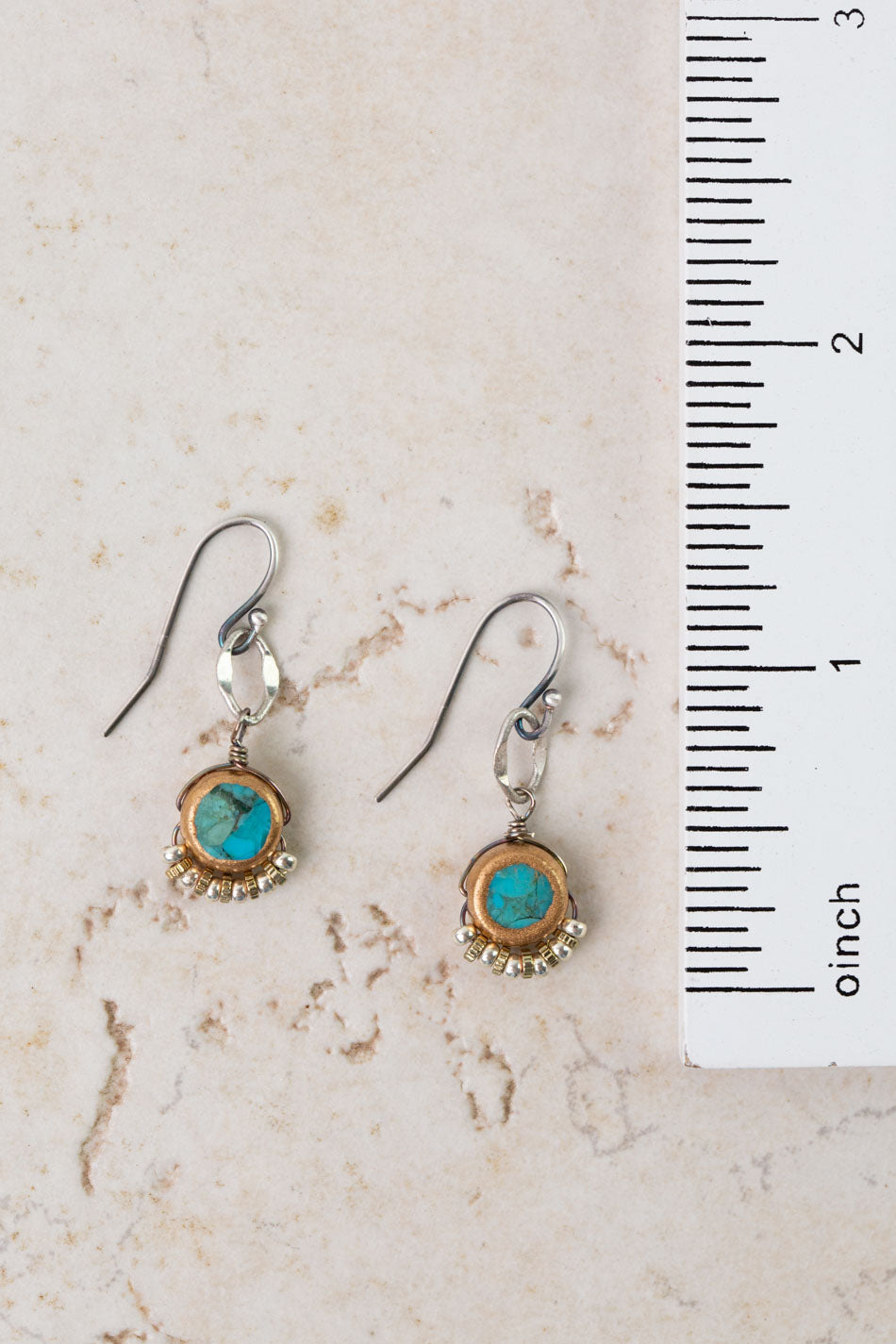 Remedy Turquoise Circle Bezel Simple Earrings