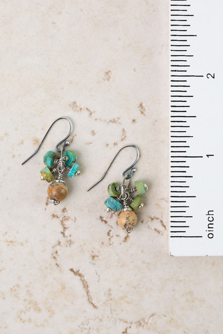 Remedy Jasper, Turquoise Cluster Earrings