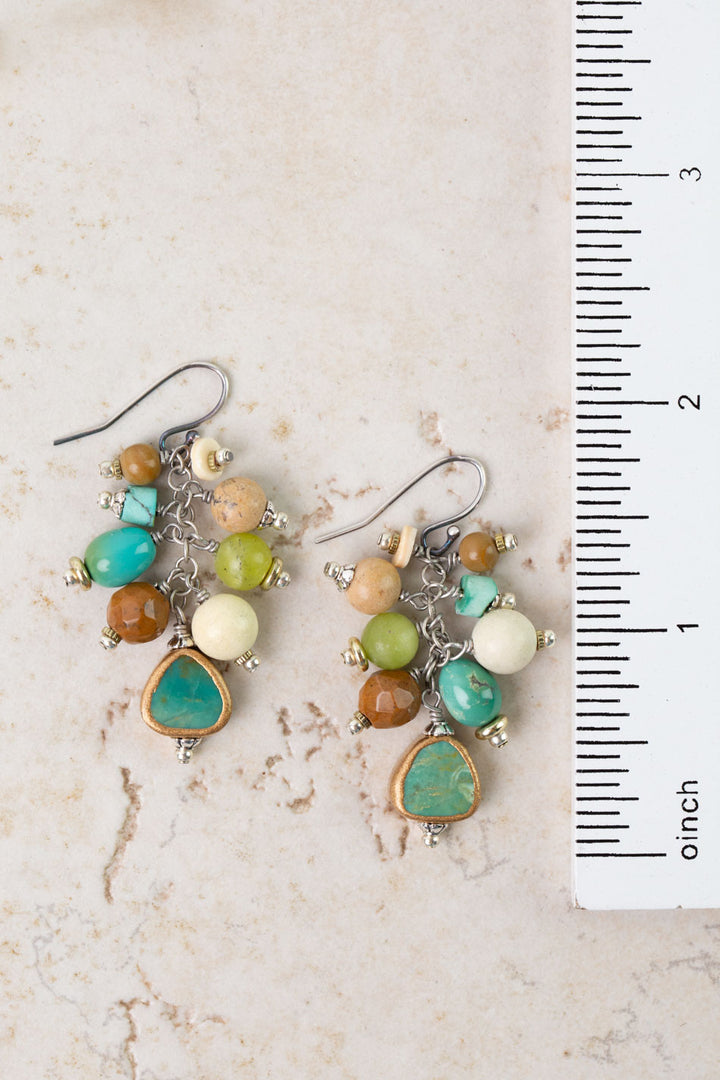 Remedy Turquoise, Jade, Jasper Cluster Earrings