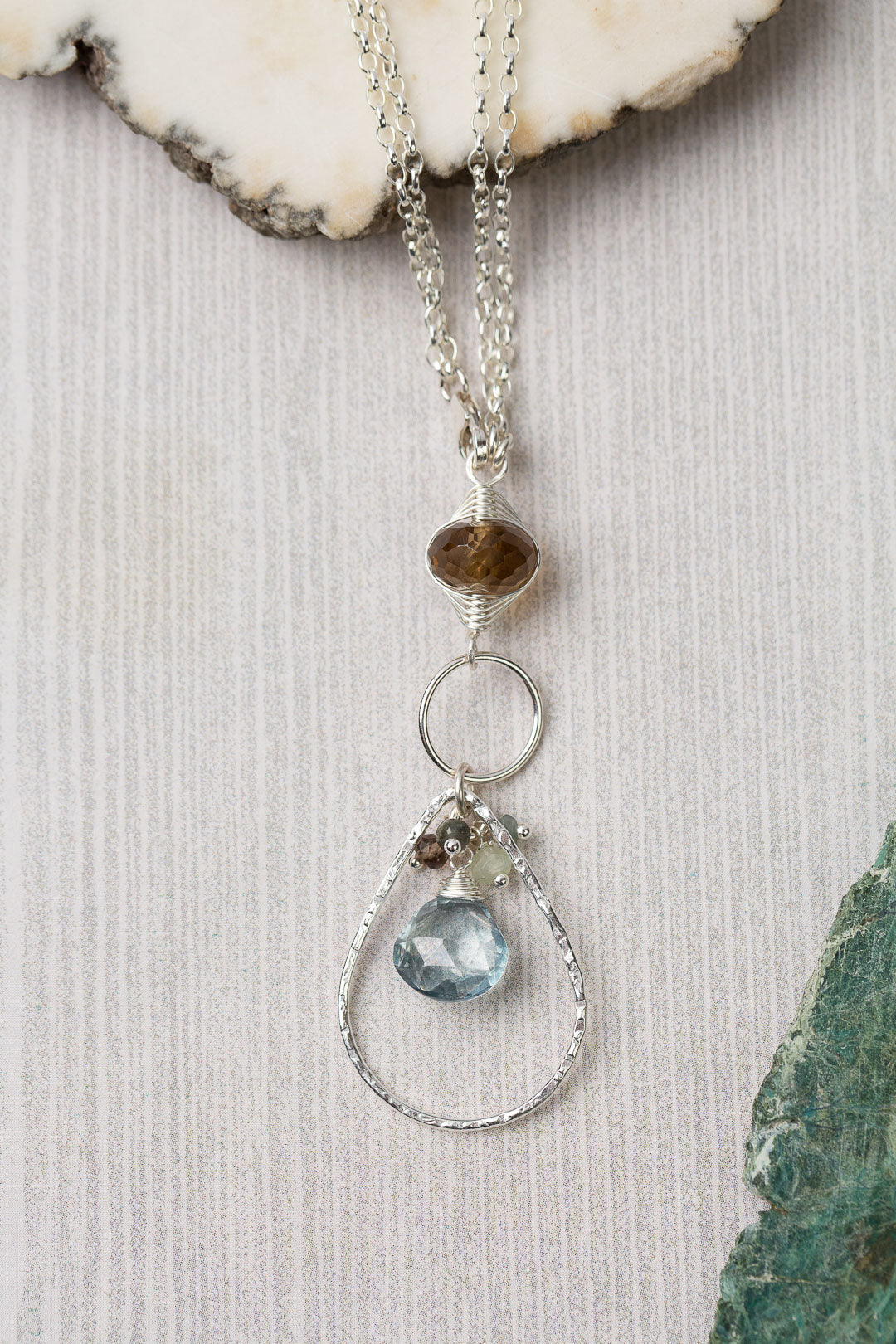 Swarovski Smoky Quartz Topaz Crystal Dangle DECO Drop Pendant Necklace Gold  Tone | eBay