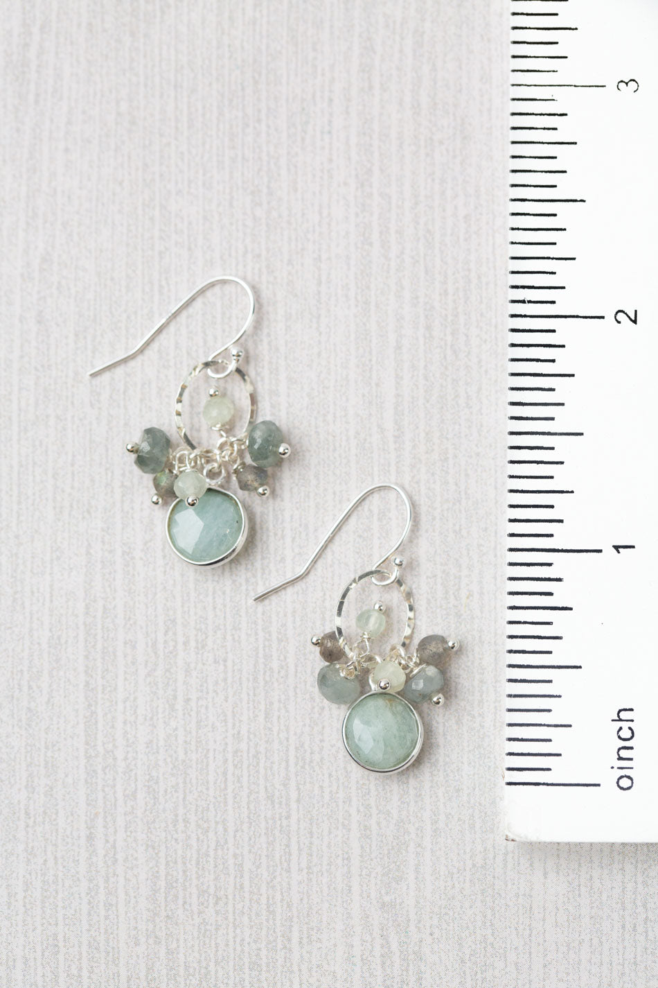 Resilience Labradorite With Aquamarine Cluster Earrings