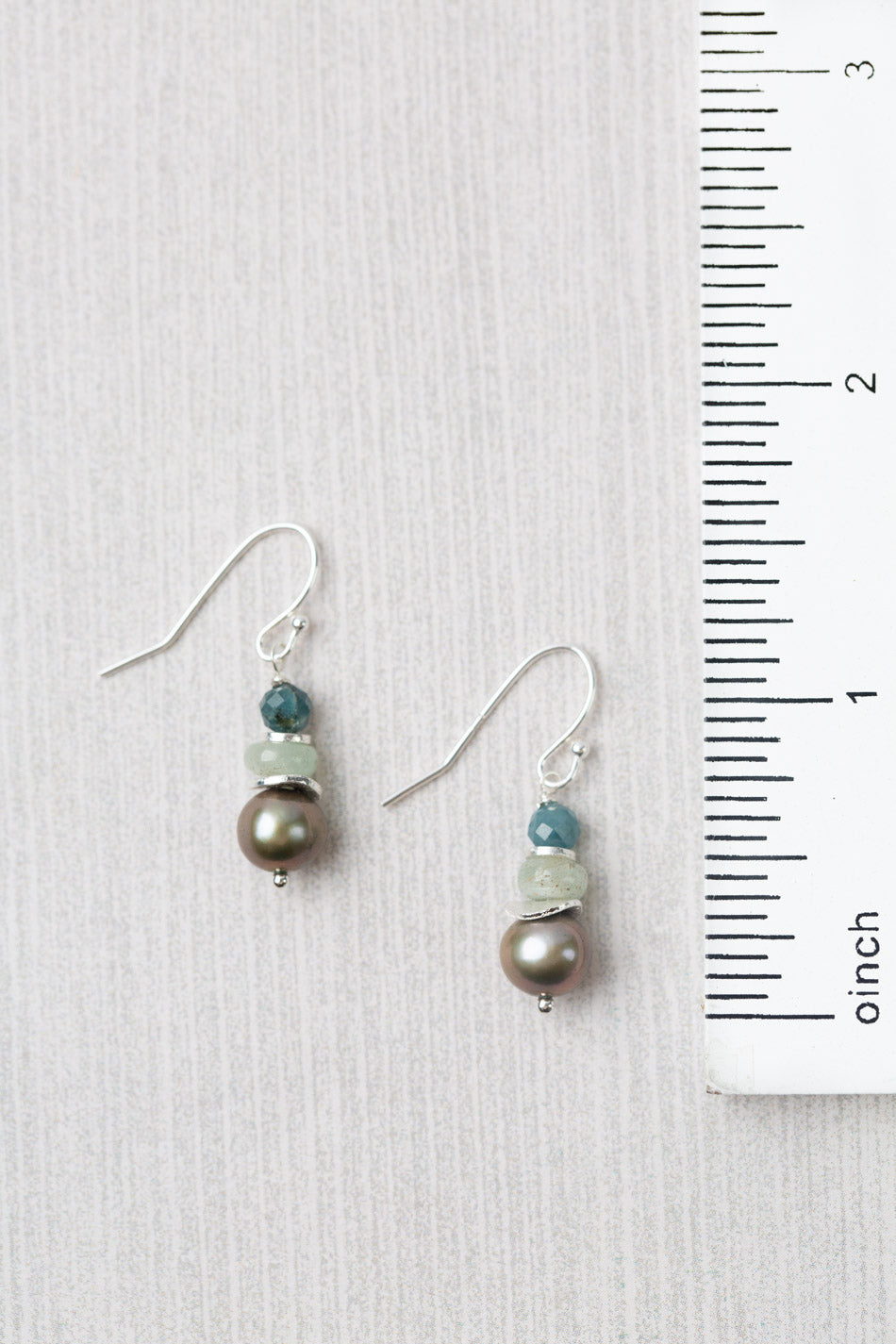 Resilience Aquamarine, Sapphire With Freshwater Pearl Simple Earrings