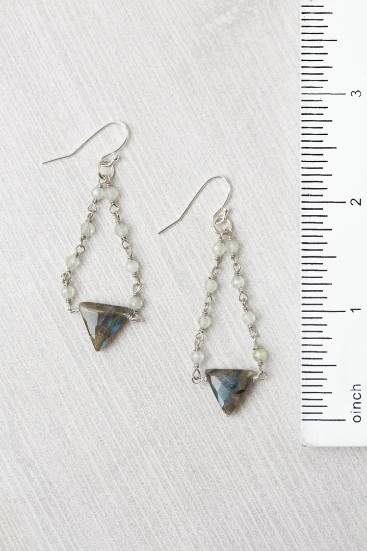Resilience Prehnite With Faceted Labradorite Dangle Earrings