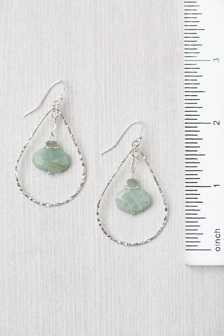 Resilience Labradorite With Faceted Aquamarine Statement Earrings