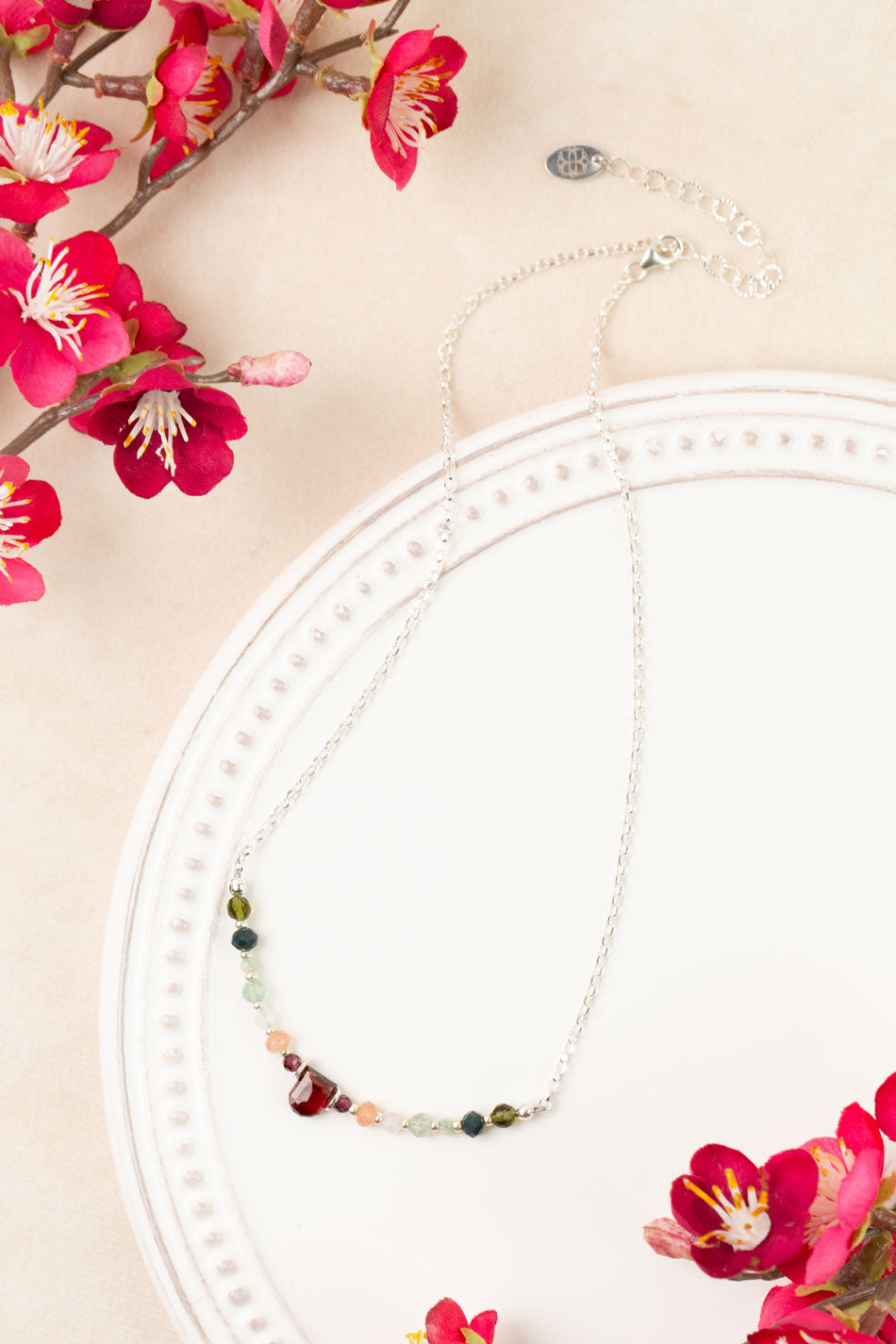Revolution 15-17" Amazonite, Garnet, Sunstone Simple Necklace