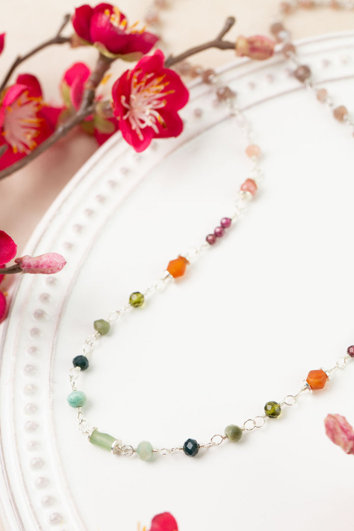 Revolution 22-24" Carnelian, Moonstone, Gossular Garnet Simple Necklace