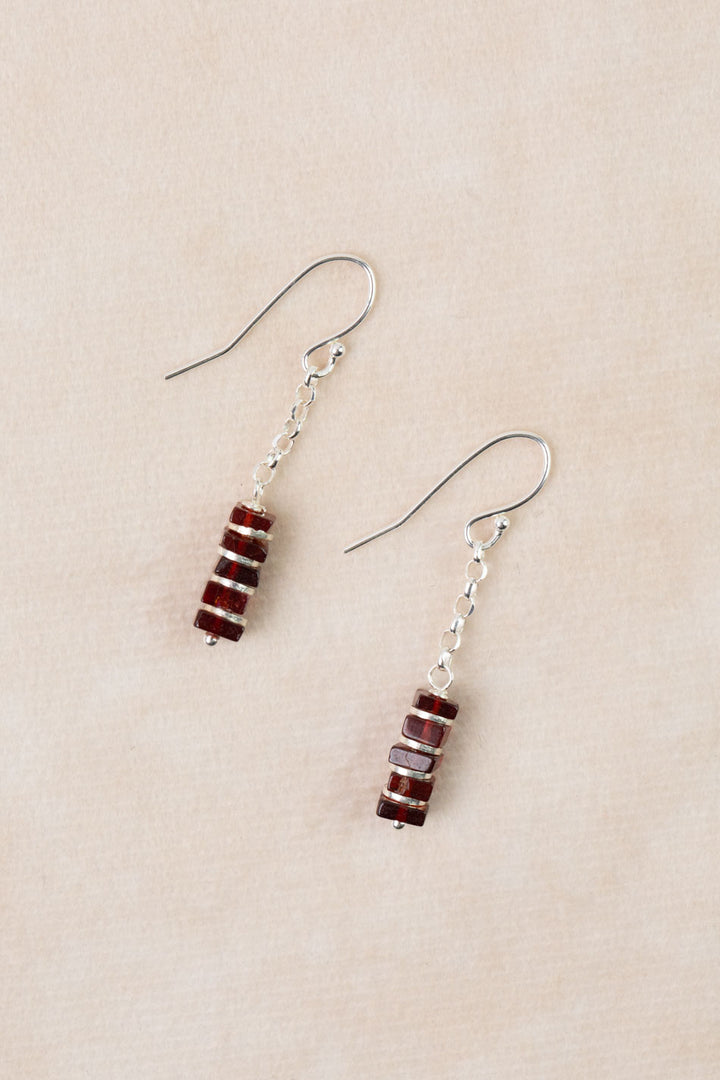 Revolution Garnet Dangle Earrings
