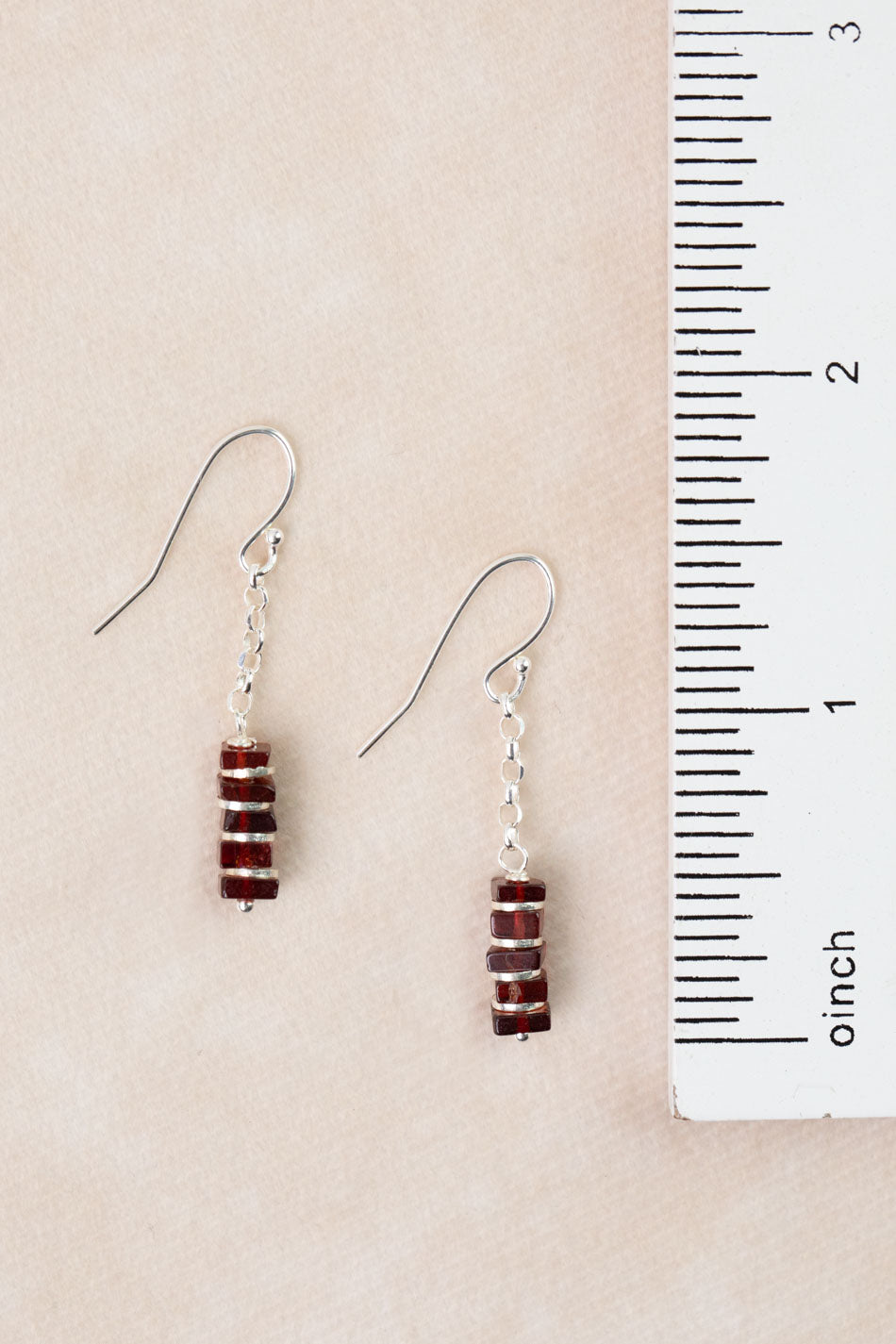 Revolution Garnet Dangle Earrings
