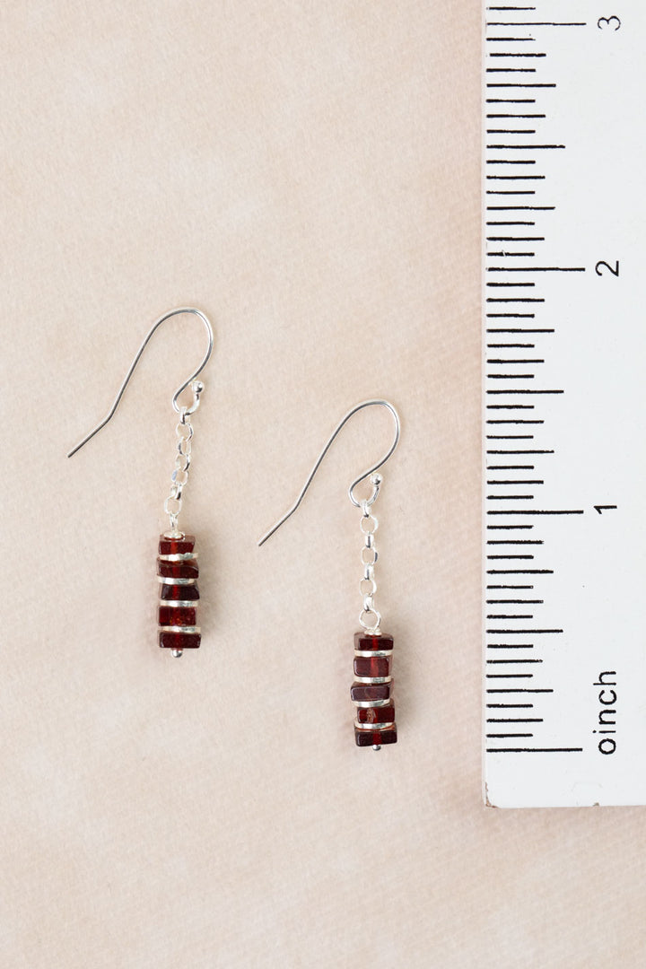 Revolution Garnet Dangle Earrings