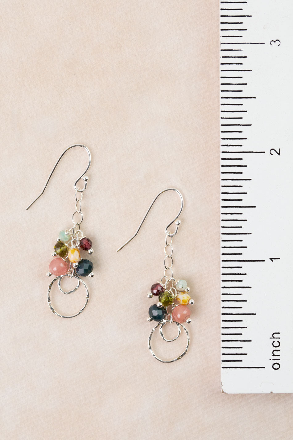 Revolution Czech Glass, Garnet, Amazonite Cluster Earrings