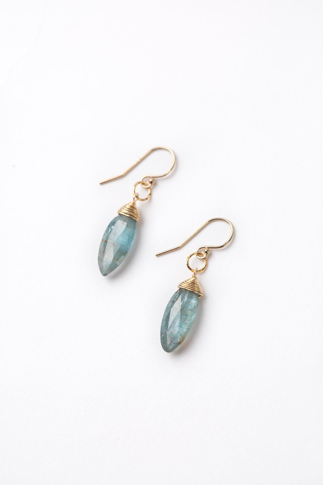 Ripple Gold With Kyanite Dangle Earrings