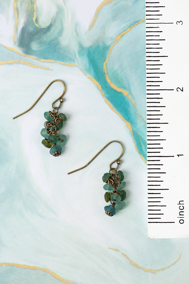 River Ridge Roman Glass Cluster Earrings