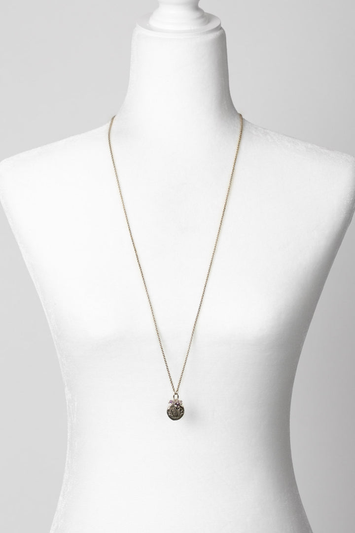 Reflections 17 or 33.5" Lotus Pendant, Freshwater Pearl, Crystal Cluster Necklace