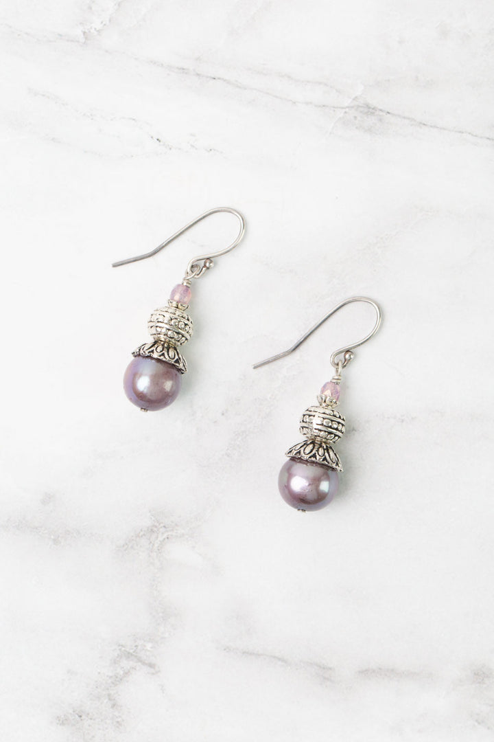 Reflections Pearl, Czech Glass Simple Earrings