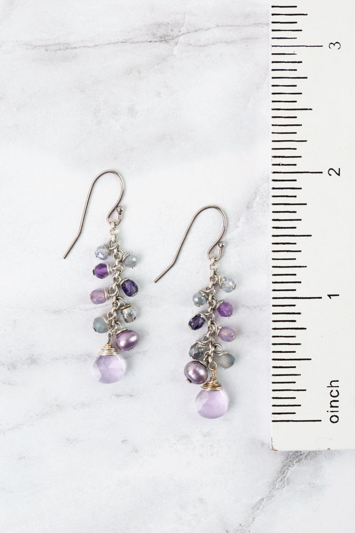 Reflections Amethyst, Crystal, Freshwater Pearl Dangle Earrings