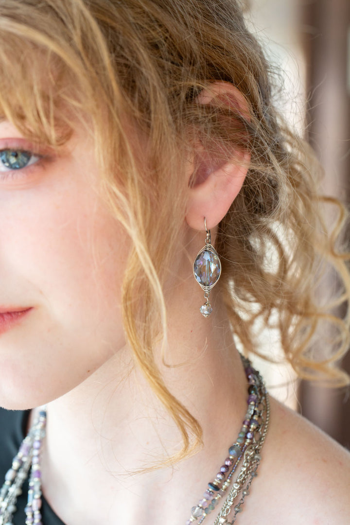 Reflections Crystal Herringbone Earrings