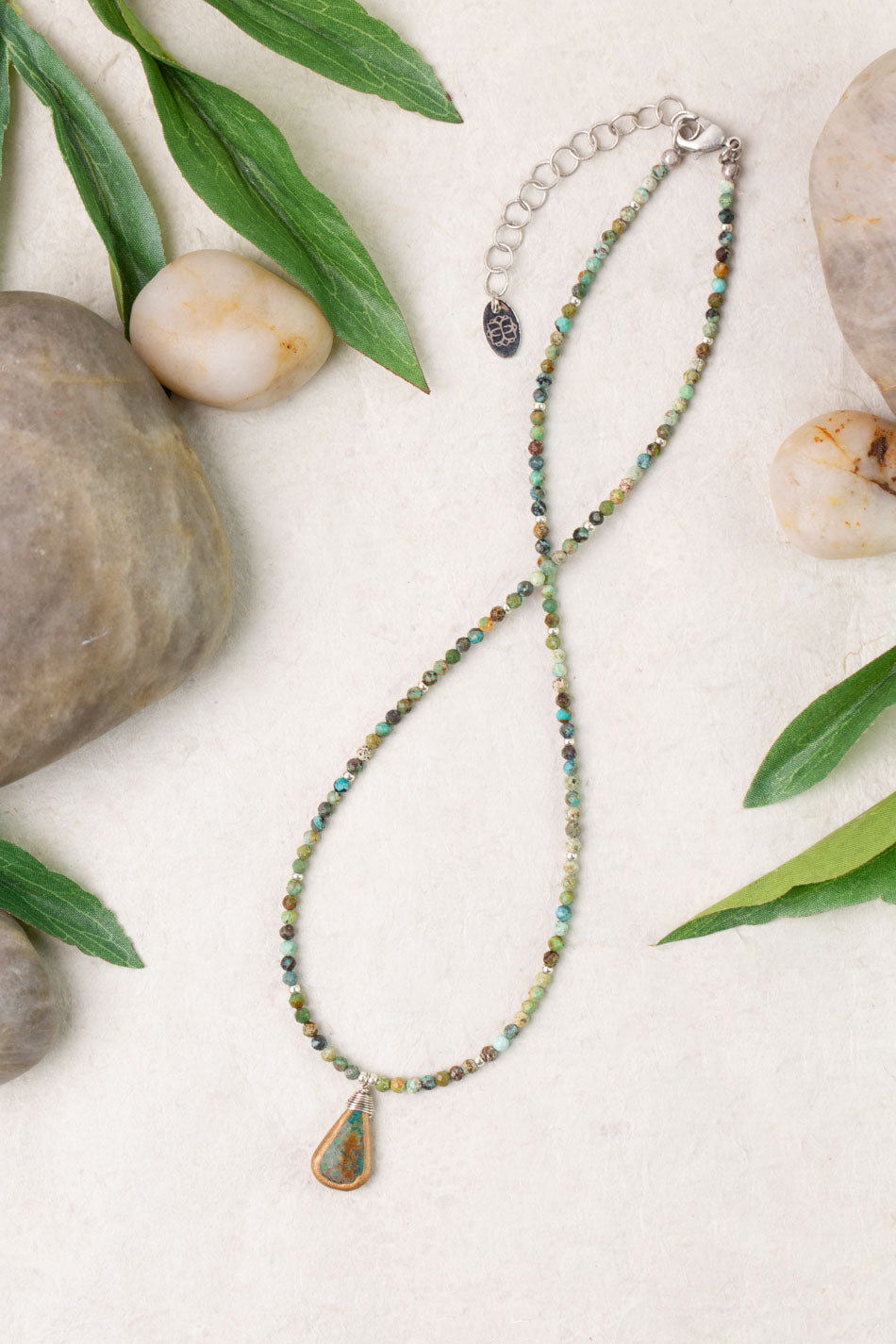 Remedy 15-17" Turquoise Teardrop Bezel Simple Necklace