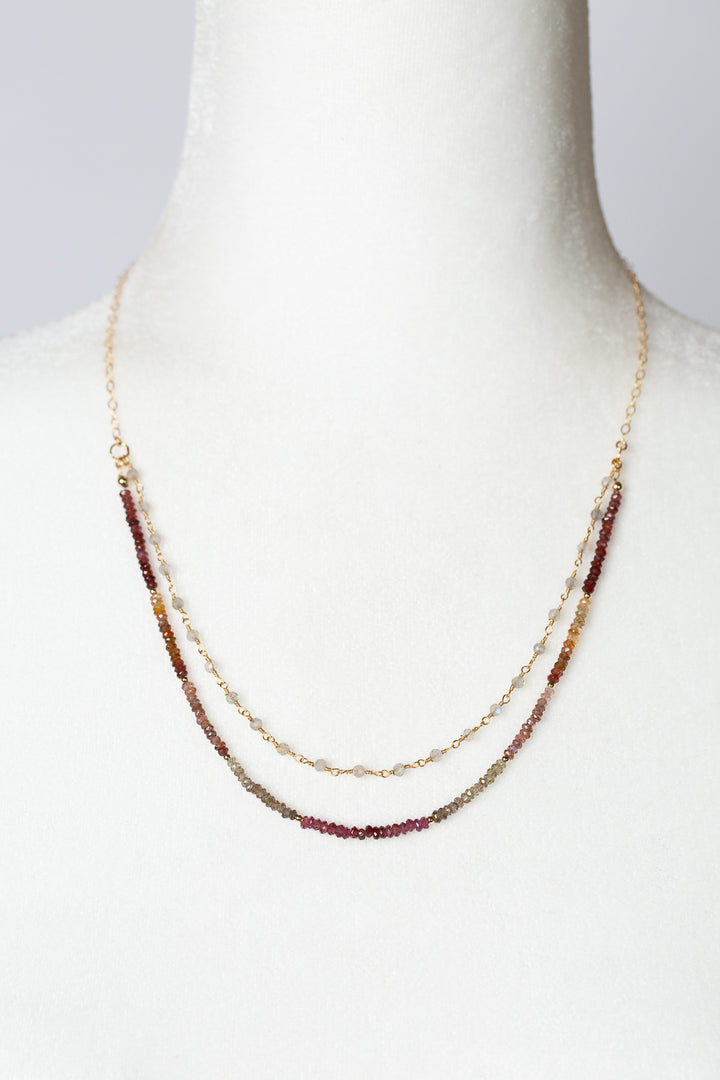 Sapphire 19-21" Labradorite Multistrand Necklace