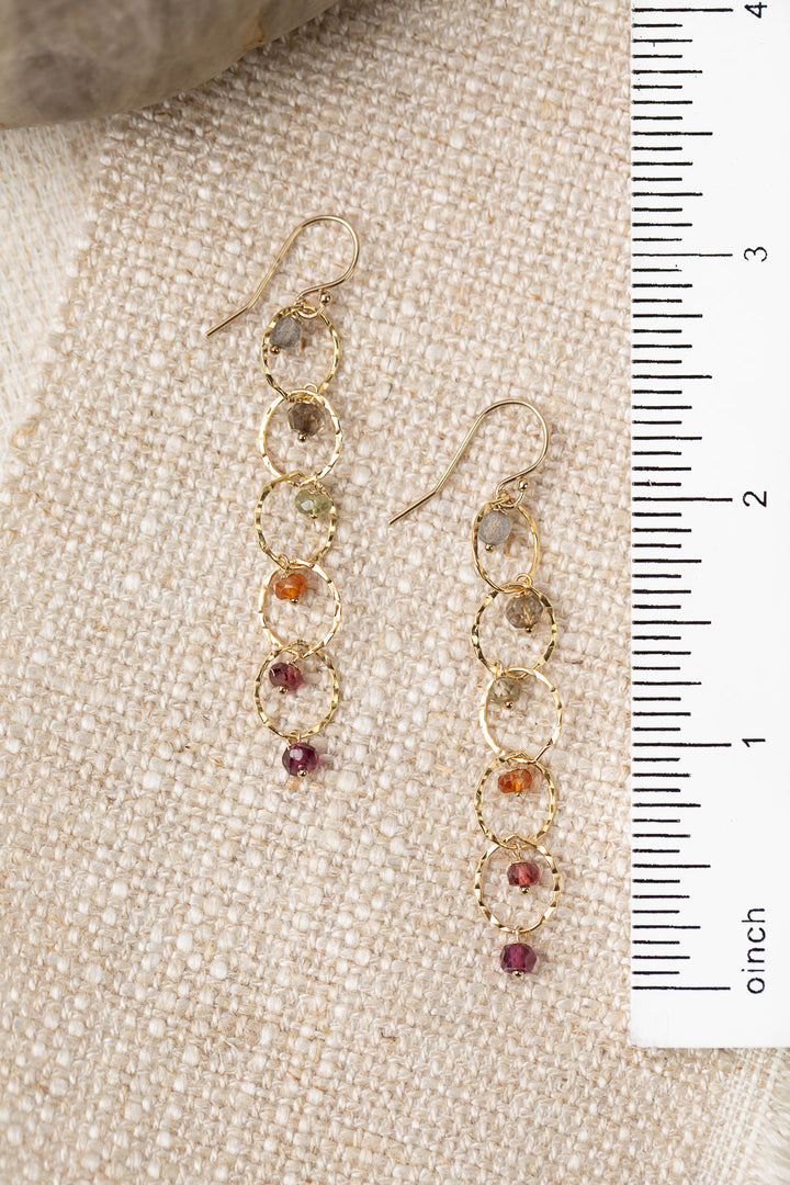Sapphire Labradorite Dangle Earrings