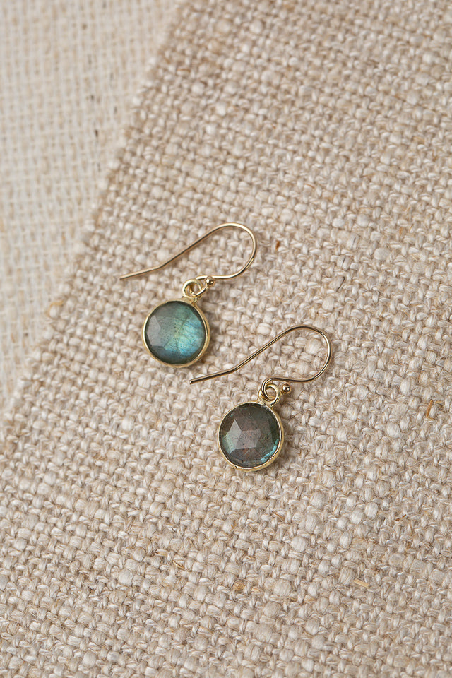 Sapphire Labradorite Simple Earrings