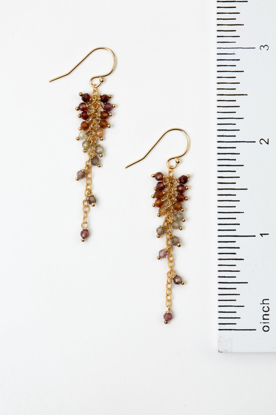 Sapphire With Faceted Sapphire Dangles Cluster Earrings