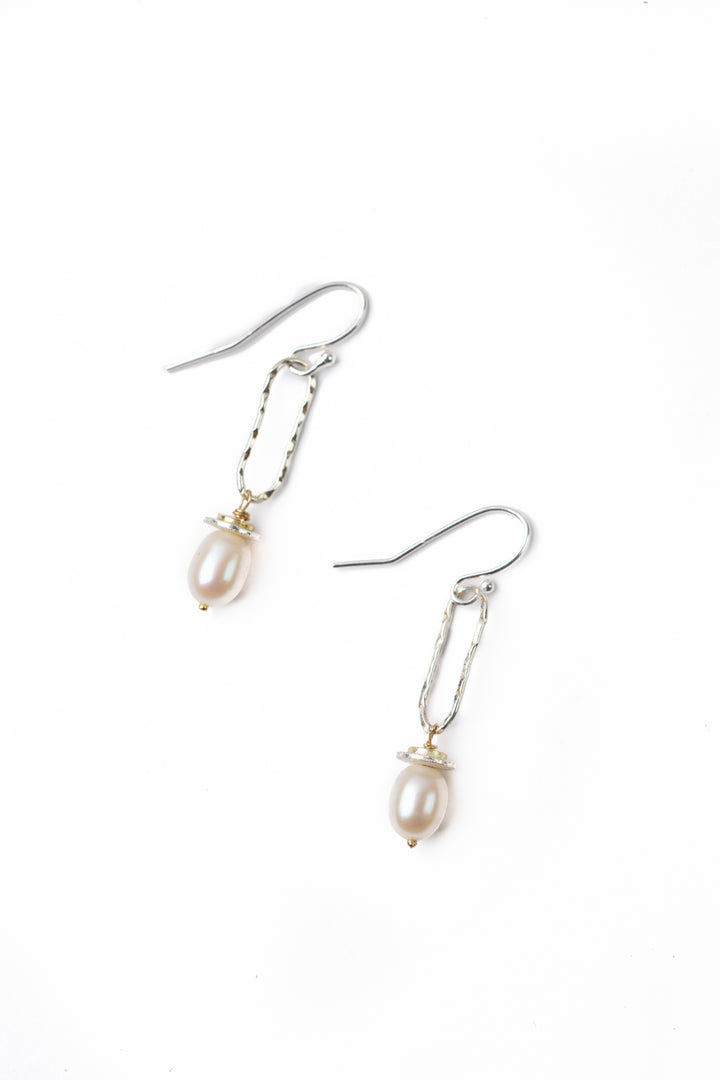 Serenity Freshwater Pearl With Sterling Silver & Gold Plated Accents Simple Earrings