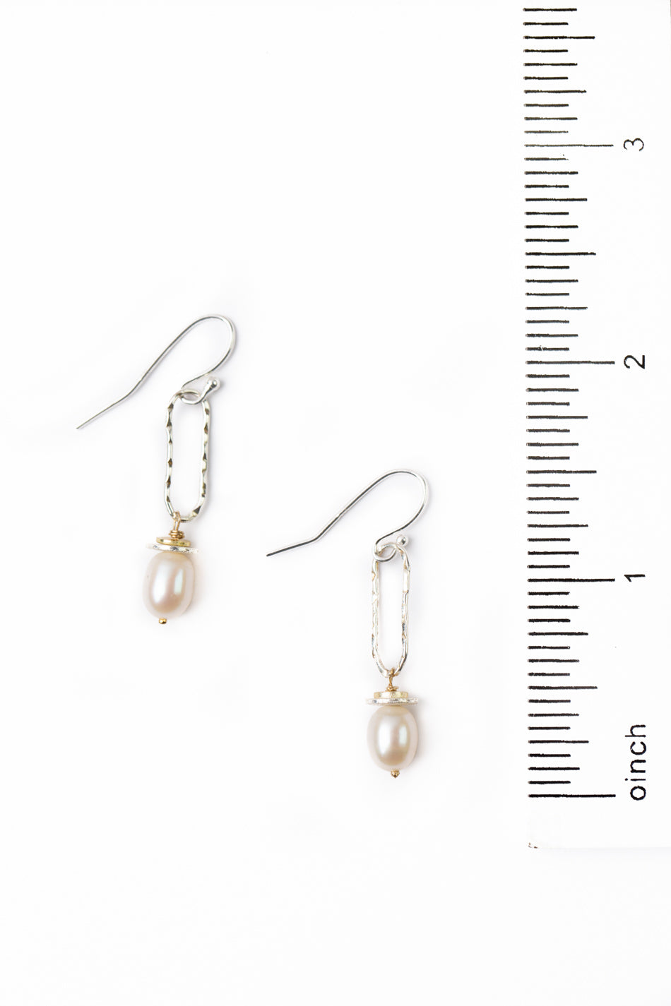 Serenity Freshwater Pearl With Sterling Silver & Gold Plated Accents Simple Earrings