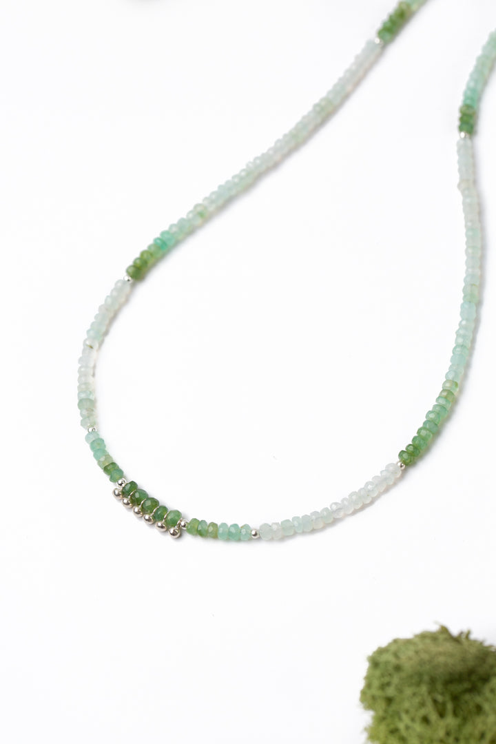 Spring Frost 17-19" Faceted Green Opal Simple Necklace