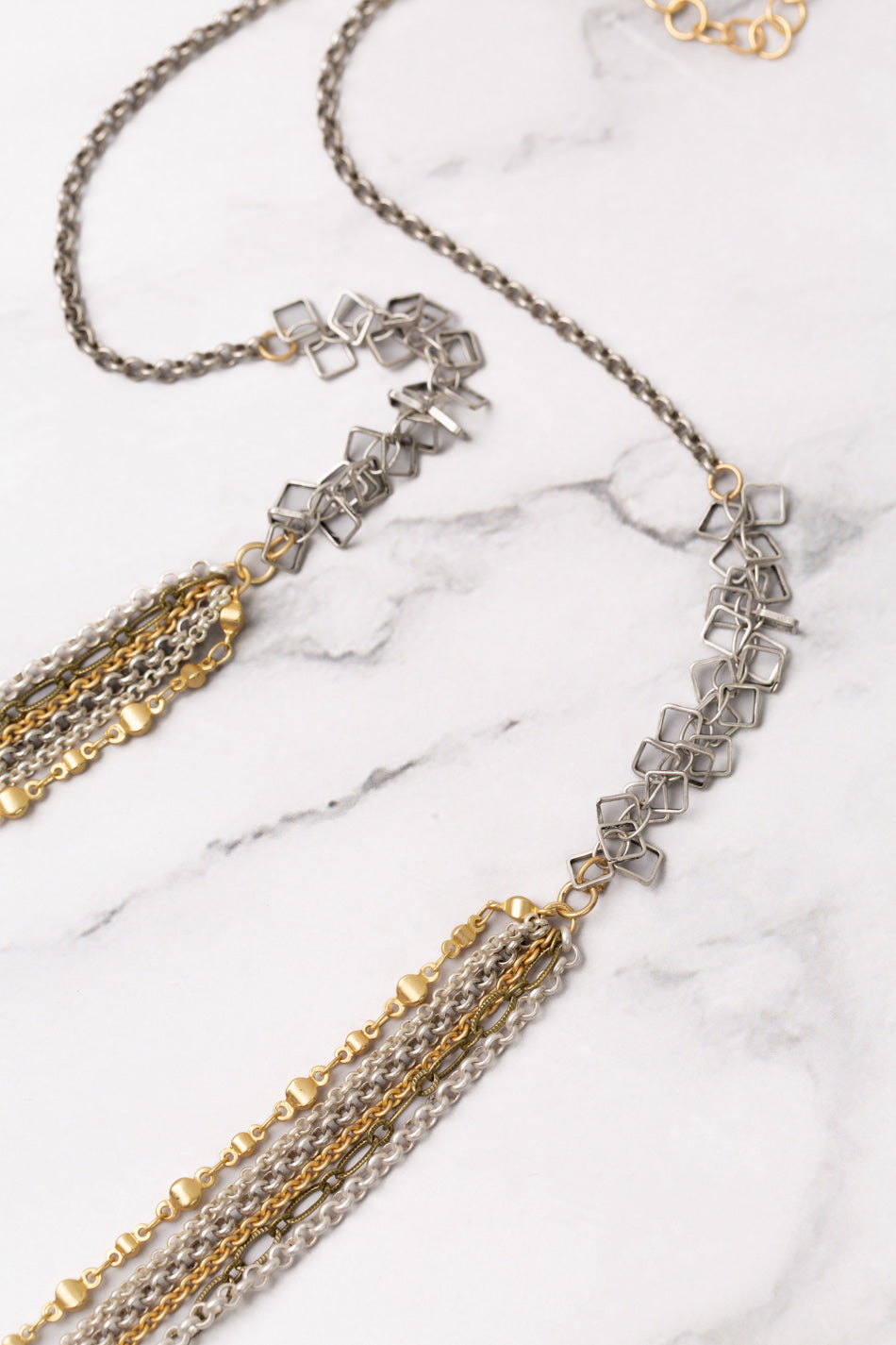 Silver & Gold 29.5-31.5" Multistrand Necklace