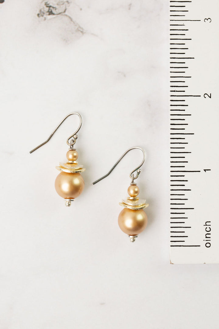 Silver & Gold Pearl Simple Earrings