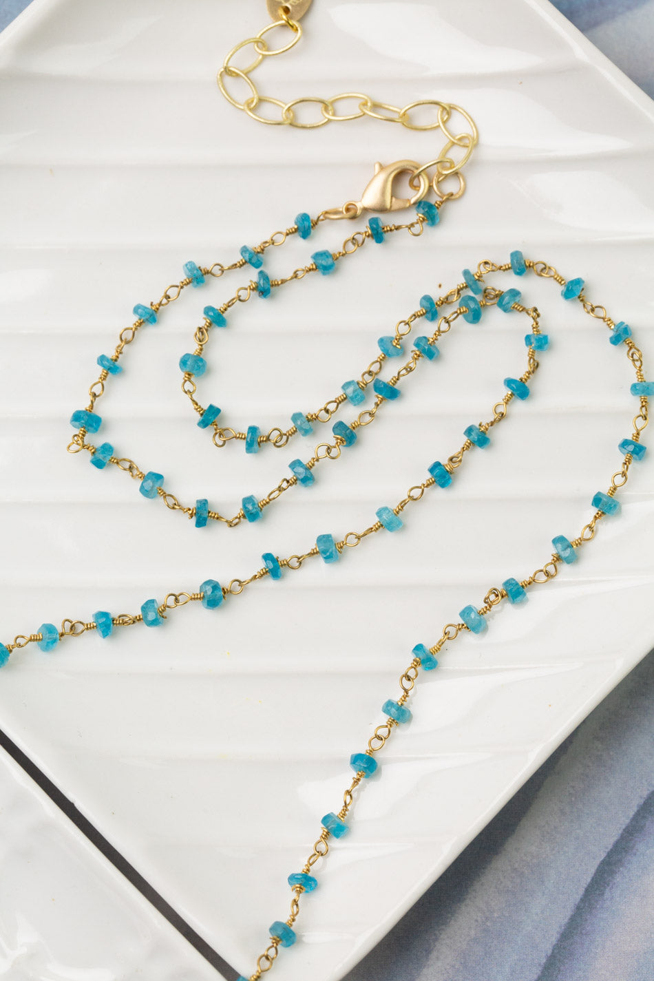 Starry Night 29-31" Blue Apatite Simple Necklace