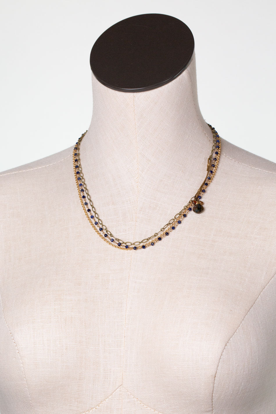 Sacred Heart 18-20" Lapis Multistrand Necklace