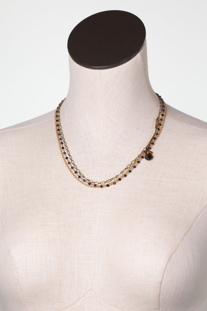 Sacred Heart 18-20" Lapis Multistrand Necklace