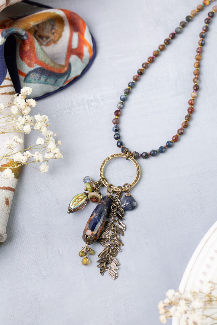 Sacred Heart 22.5-24.5" Lapis, Czech Glass Statement Necklace