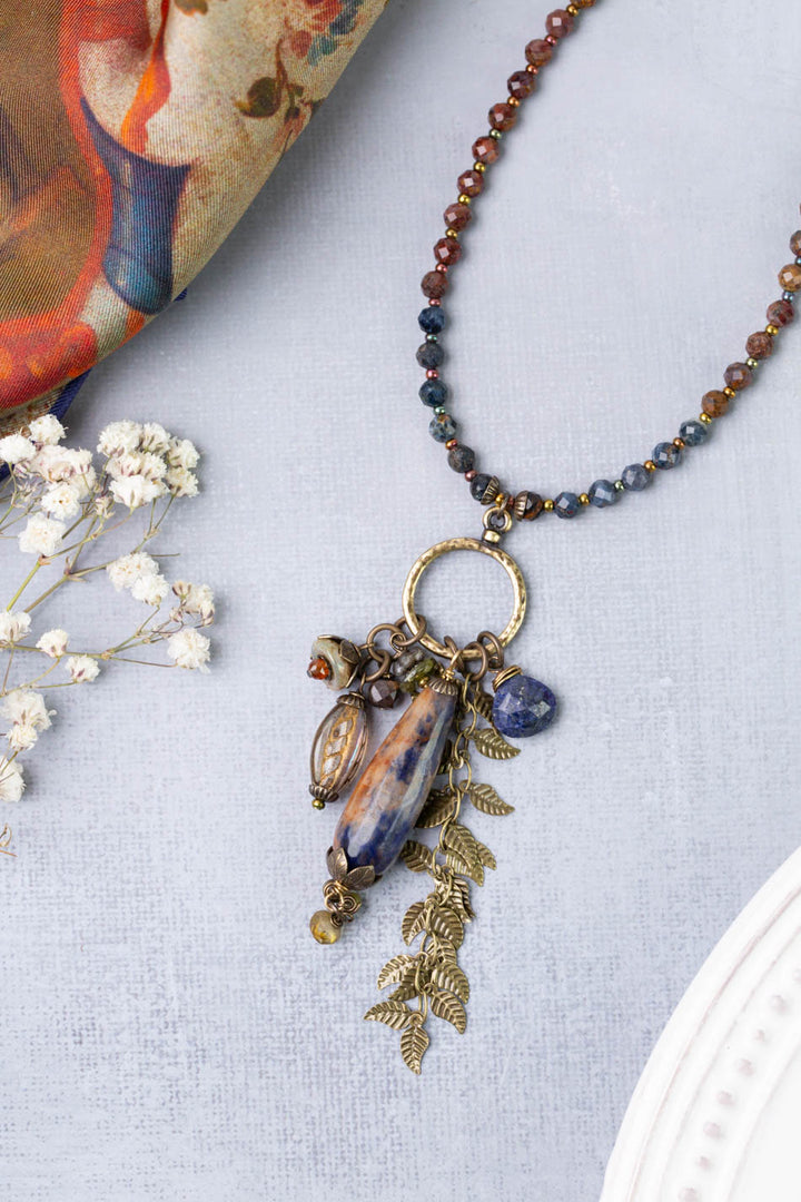 Sacred Heart 22.5-24.5" Lapis, Czech Glass Statement Necklace
