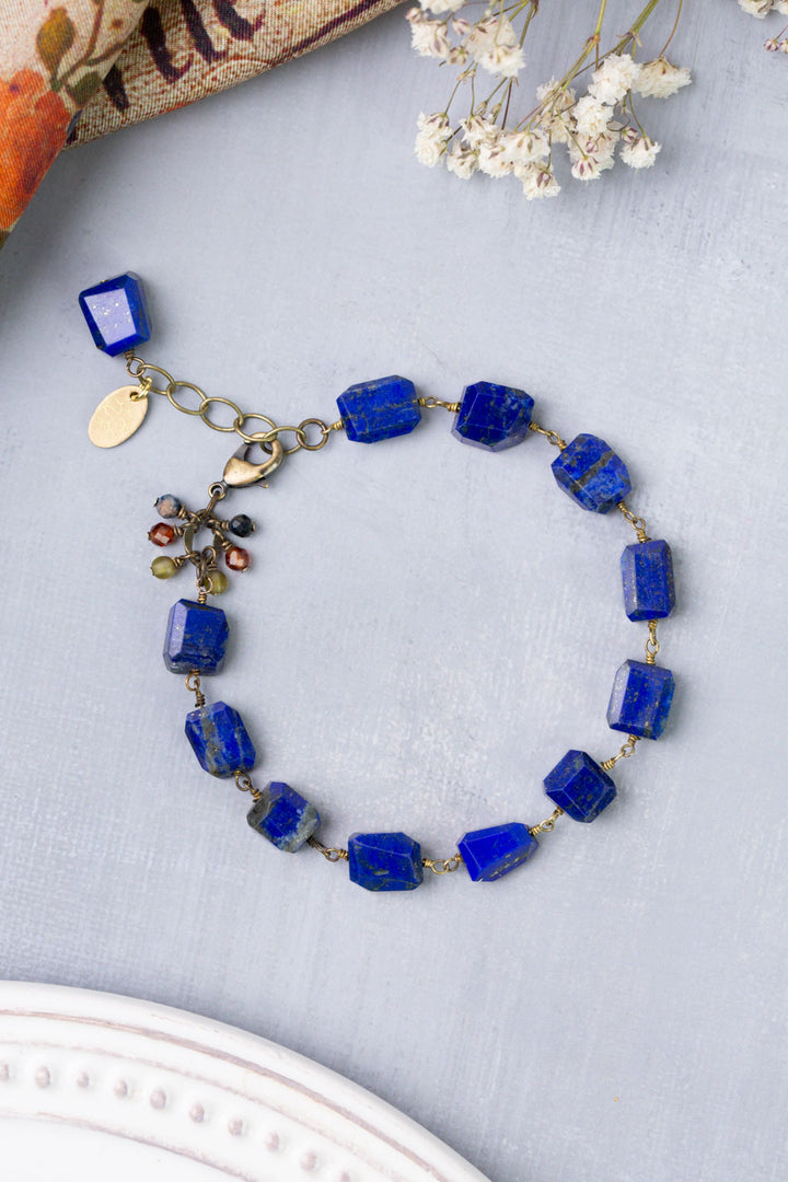 Sacred Heart 7.5-8.5" Lapis Simple Bracelet