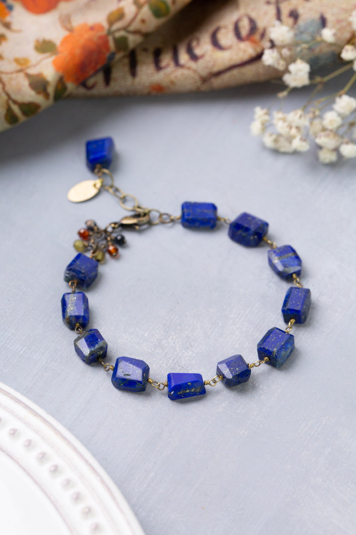 Sacred Heart 7.5-8.5" Lapis Simple Bracelet