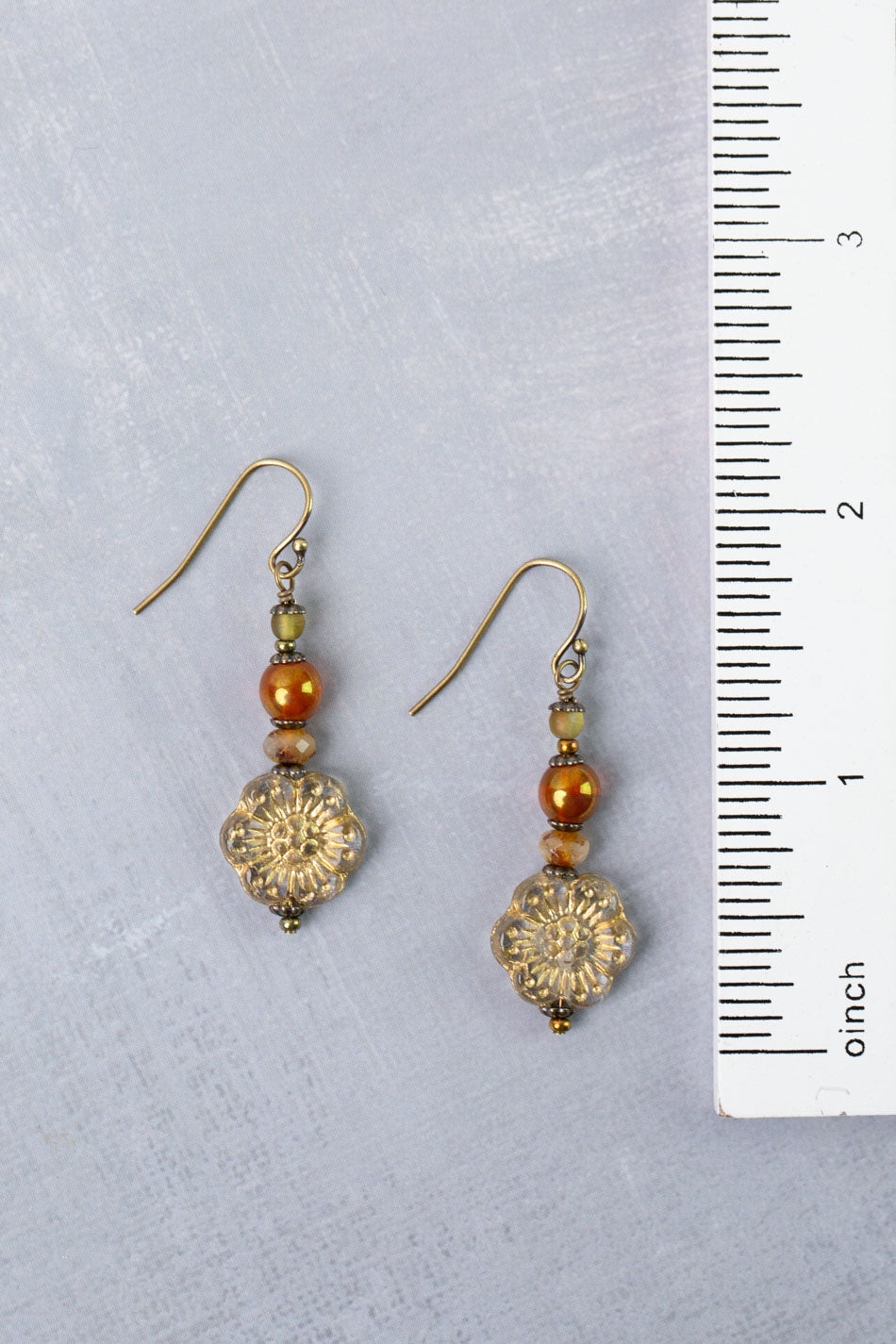 Sacred Heart Czech Glass Simple Earrings