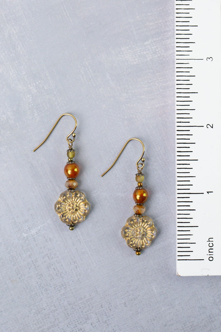 Sacred Heart Czech Glass Simple Earrings