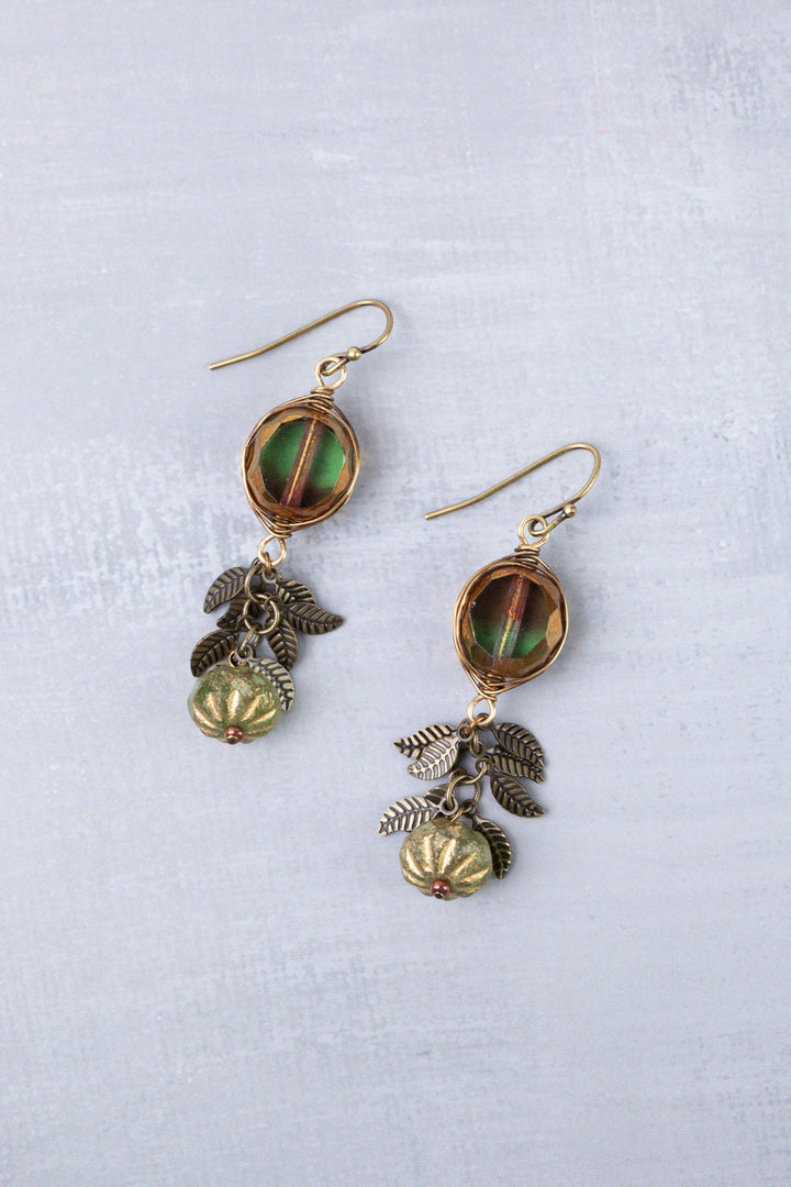 Sacred Heart Czech Glass Herringbone Earrings
