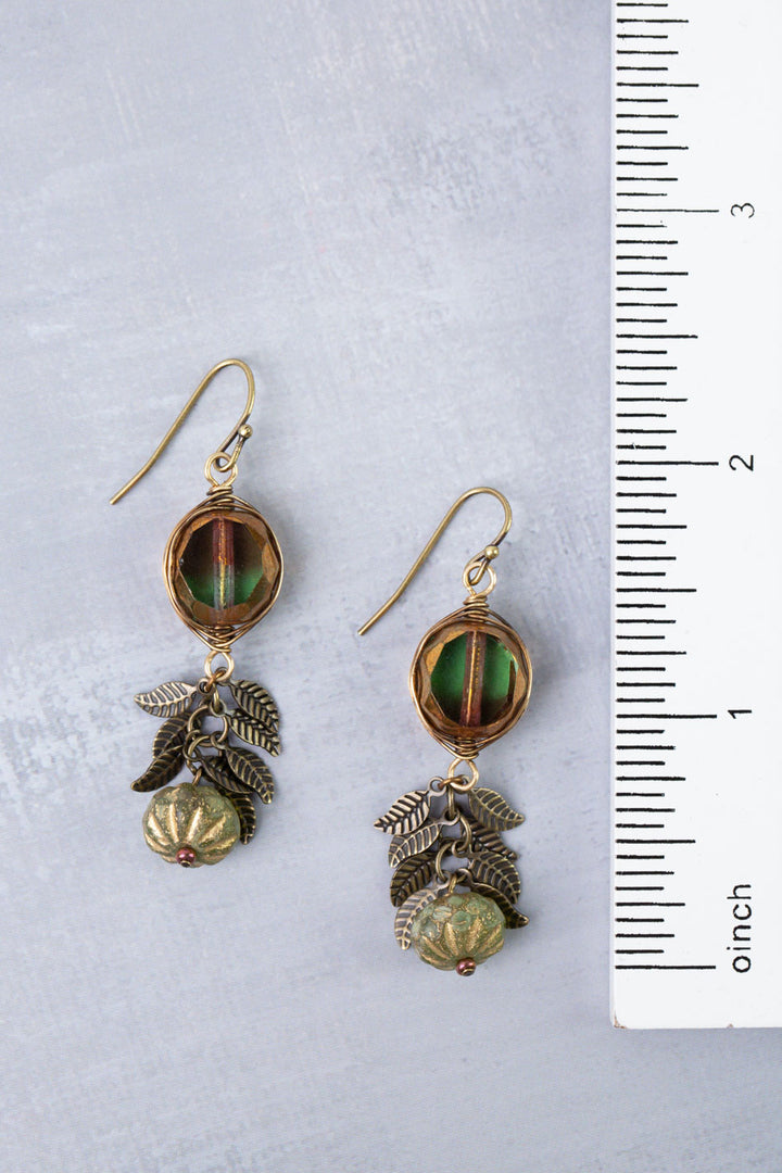 Sacred Heart Czech Glass Herringbone Earrings