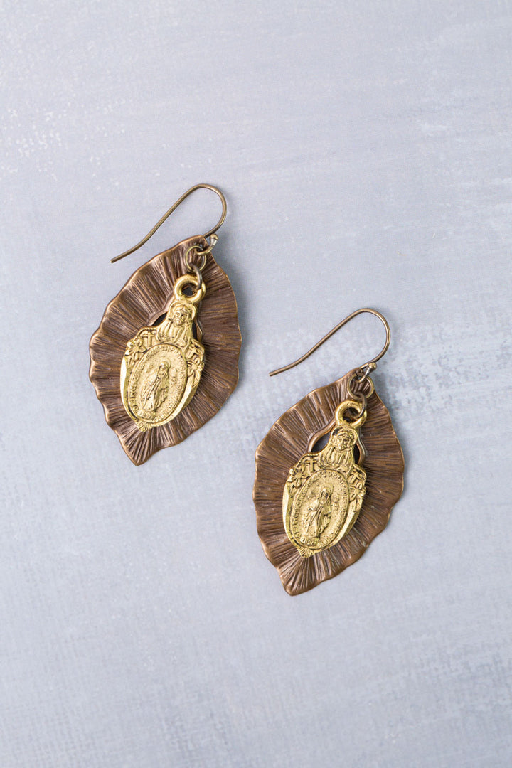 Sacred Heart Mother Mary Statement Earrings