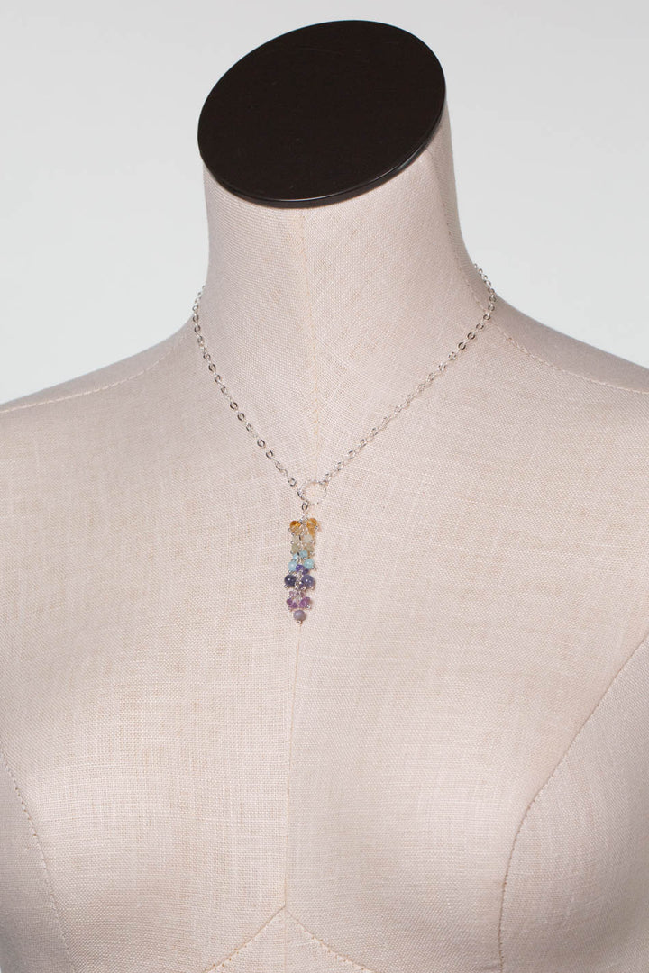 Sanctuary 15.5-17.5" Citrine, Amethyst, Larimar Cluster Necklace