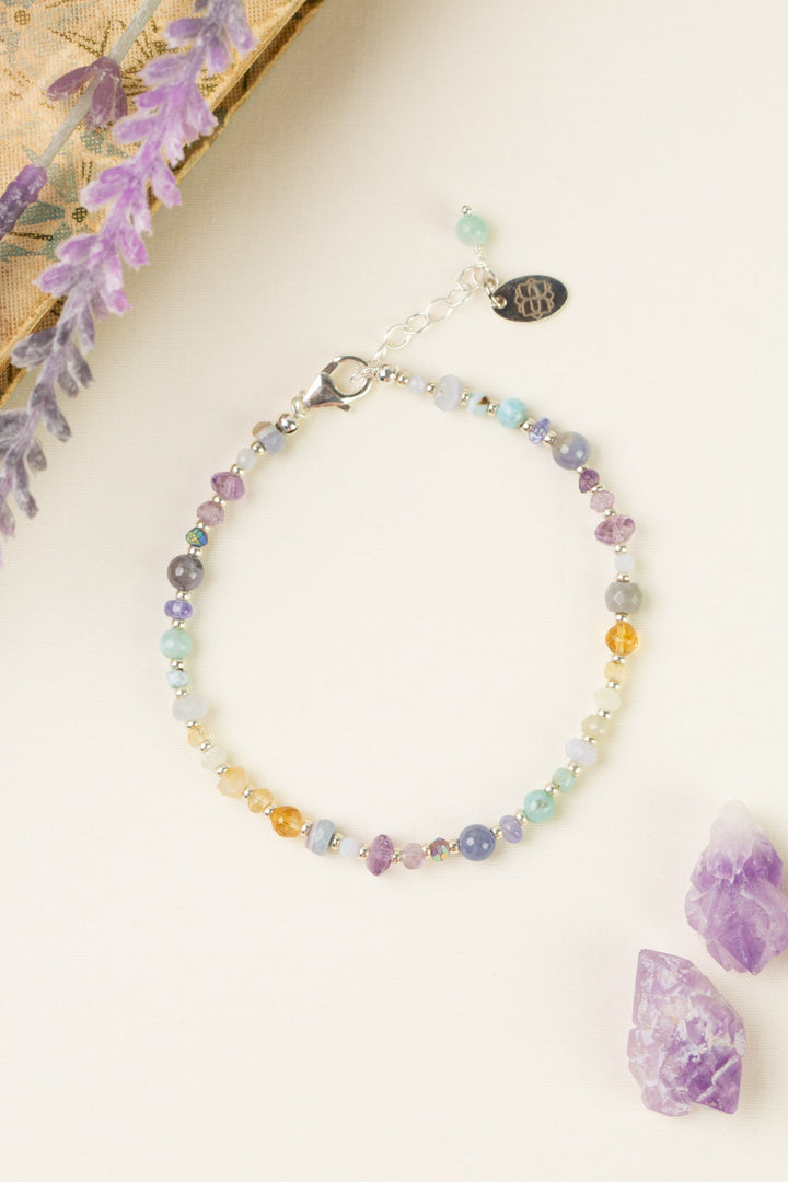 Sanctuary 7.5-8.5" Larimar Amethyst, Citrine Simple Bracelet