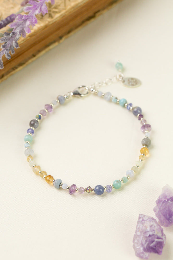 Sanctuary 7.5-8.5" Larimar Amethyst, Citrine Simple Bracelet
