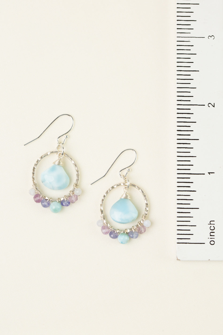 Sanctuary Tanzanite, Amethyst With Larimar Statement Earrings