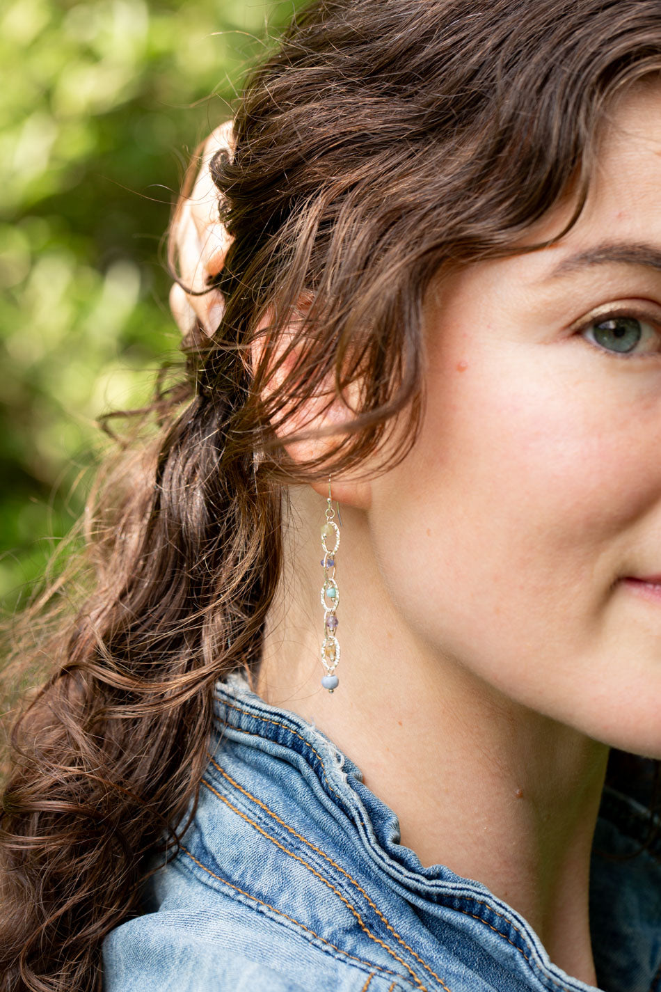 Sanctuary Tanzanite, Amethyst, Citrine With Larimar Statement Earrings